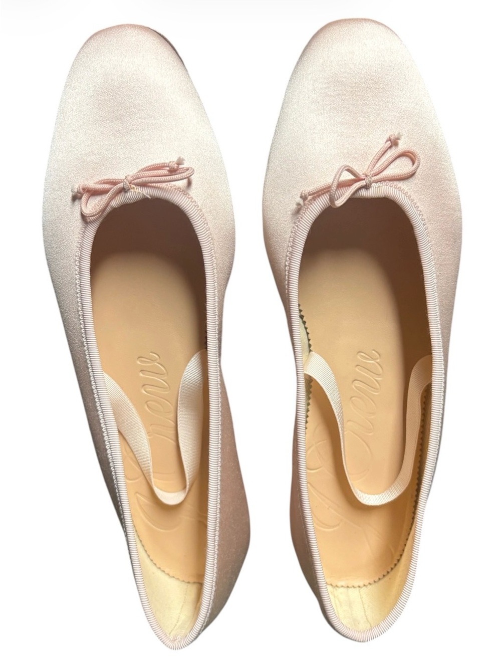 Pink Satin Women's baby doll flats -J Crew New size 10